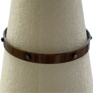 Gold‎ Tone Crystal Bangle Bracelet 9” Circumference Stackable Costume Jewelry